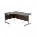 Jemini Radial Left Hand Cantilever Desk 1800x1200x730mm Dark Walnut/Silver KF802010 KF802010