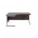 Jemini Radial Left Hand Cantilever Desk 1800x1200x730mm Dark Walnut/Silver KF802010 KF802010