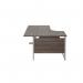 Jemini Radial Left Hand Cantilever Desk 1800x1200x730mm Dark Walnut/Silver KF802010 KF802010