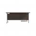 Jemini Radial Left Hand Cantilever Desk 1800x1200x730mm Dark Walnut/Silver KF802010 KF802010