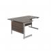 Jemini Radial Left Hand Cantilever Desk 1800x1200x730mm Dark WalnutSilver KF802010 KF802010