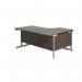 Jemini Radial Left Hand Cantilever Desk 1800x1200x730mm Dark WalnutSilver KF802010 KF802010