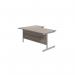 Jemini Radial Right Hand Cantilever Desk 1800x1200x730mm Grey Oak/Silver KF802039 KF802039