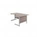 Jemini Radial Right Hand Cantilever Desk 1800x1200x730mm Grey Oak/Silver KF802039 KF802039