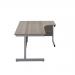 Jemini Radial Right Hand Cantilever Desk 1800x1200x730mm Grey Oak/Silver KF802039 KF802039