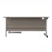 Jemini Radial Right Hand Cantilever Desk 1800x1200x730mm Grey Oak/Silver KF802039 KF802039