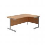 Jemini Radial Right Hand Cantilever Desk 1800x1200x730mm Nova Oak/Silver KF802045 KF802045