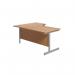 Jemini Radial Right Hand Cantilever Desk 1800x1200x730mm Nova Oak/Silver KF802045 KF802045