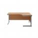 Jemini Radial Right Hand Cantilever Desk 1800x1200x730mm Nova Oak/Silver KF802045 KF802045