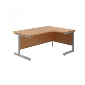 VOW Jemini Radial Right Hand Cantilever Desk 1800x1200x730mm Nova OakSilver KF802045 KF802045