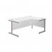 Jemini Radial Right Hand Cantilever Desk 1800x1200x730mm White/Silver KF802051 KF802051