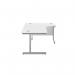 Jemini Radial Right Hand Cantilever Desk 1800x1200x730mm White/Silver KF802051 KF802051