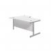 Jemini Radial Right Hand Cantilever Desk 1800x1200x730mm White/Silver KF802051 KF802051