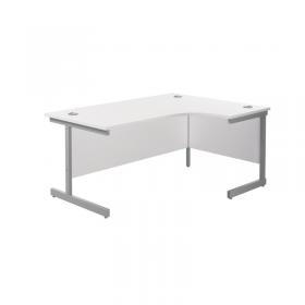 Jemini Radial Right Hand Cantilever Desk 1800x1200x730mm WhiteSilver KF802051 KF802051