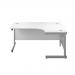 Jemini Radial Right Hand Cantilever Desk 1800x1200x730mm White/Silver KF802051 KF802051
