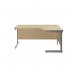 Jemini Radial Right Hand Cantilever Desk 1800x1200x730mm MapleSilver KF802067 KF802067