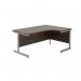 Jemini Radial Right Hand Cantilever Desk 1800x1200x730mm Dark Walnut/Silver KF802073 KF802073