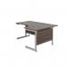 Jemini Radial Right Hand Cantilever Desk 1800x1200x730mm Dark Walnut/Silver KF802073 KF802073