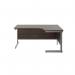 Jemini Radial Right Hand Cantilever Desk 1800x1200x730mm Dark Walnut/Silver KF802073 KF802073