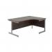 Jemini Radial Right Hand Cantilever Desk 1800x1200x730mm Dark WalnutSilver KF802073 KF802073