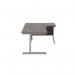 Jemini Radial Right Hand Cantilever Desk 1800x1200x730mm Dark WalnutSilver KF802073 KF802073