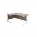 Jemini Radial Left Hand Cantilever Desk 1800x1200x730mm Grey Oak/White KF802095 KF802095