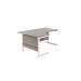 Jemini Radial Left Hand Cantilever Desk 1800x1200x730mm Grey Oak/White KF802095 KF802095