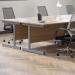 Jemini Radial Left Hand Cantilever Desk 1800x1200x730mm Grey Oak/White KF802095 KF802095