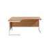 Jemini Radial Left Hand Cantilever Desk 1800x1200x730mm Nova Oak/White KF802100 KF802100