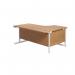 Jemini Radial Left Hand Cantilever Desk 1800x1200x730mm Nova Oak/White KF802100 KF802100