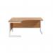 Jemini Radial Left Hand Cantilever Desk 1800x1200x730mm Nova OakWhite KF802100 KF802100