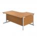 Jemini Radial Left Hand Cantilever Desk 1800x1200x730mm Nova Oak/White KF802100 KF802100