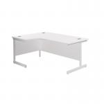 Jemini Radial Left Hand Cantilever Desk 1800x1200x730mm White/White KF802116 KF802116