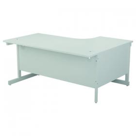 Jemini Radial Left Hand Cantilever Desk 1800x1200x730mm White/White KF802116 KF802116