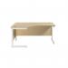 Jemini Radial Left Hand Cantilever Desk 1800x1200x730mm Maple/White KF802122 KF802122