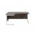 Jemini Radial Left Hand Cantilever Desk 1800x1200x730mm Dark Walnut/White KF802135 KF802135