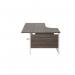 Jemini Radial Left Hand Cantilever Desk 1800x1200x730mm Dark Walnut/White KF802135 KF802135