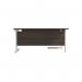 Jemini Radial Left Hand Cantilever Desk 1800x1200x730mm Dark Walnut/White KF802135 KF802135