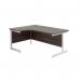 Jemini Radial Left Hand Cantilever Desk 1800x1200x730mm Dark WalnutWhite KF802135 KF802135