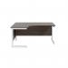 Jemini Radial Left Hand Cantilever Desk 1800x1200x730mm Dark WalnutWhite KF802135 KF802135