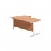 Jemini Radial Right Hand Cantilever Desk 1800x1200x730mm Beech/White KF802141 KF802141