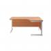 Jemini Radial Right Hand Cantilever Desk 1800x1200x730mm Beech/White KF802141 KF802141