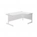 Jemini Radial Right Hand Cantilever Desk 1800x1200x730mm White/White KF802179 KF802179