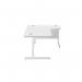 Jemini Radial Right Hand Cantilever Desk 1800x1200x730mm White/White KF802179 KF802179