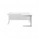 Jemini Radial Right Hand Cantilever Desk 1800x1200x730mm White/White KF802179 KF802179