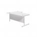 Jemini Radial Right Hand Cantilever Desk 1800x1200x730mm WhiteWhite KF802179 KF802179