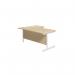 Jemini Radial Right Hand Cantilever Desk 1800x1200x730mm Maple/White KF802185 KF802185