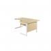 Jemini Radial Right Hand Cantilever Desk 1800x1200x730mm Maple/White KF802185 KF802185