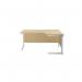 Jemini Radial Right Hand Cantilever Desk 1800x1200x730mm Maple/White KF802185 KF802185