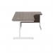 Jemini Radial Right Hand Cantilever Desk 1800x1200x730mm Dark Walnut/White KF802191 KF802191